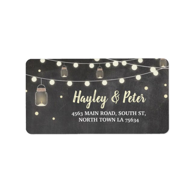 Fireflies Elegant Chalk Address Labels Stickers (Front)