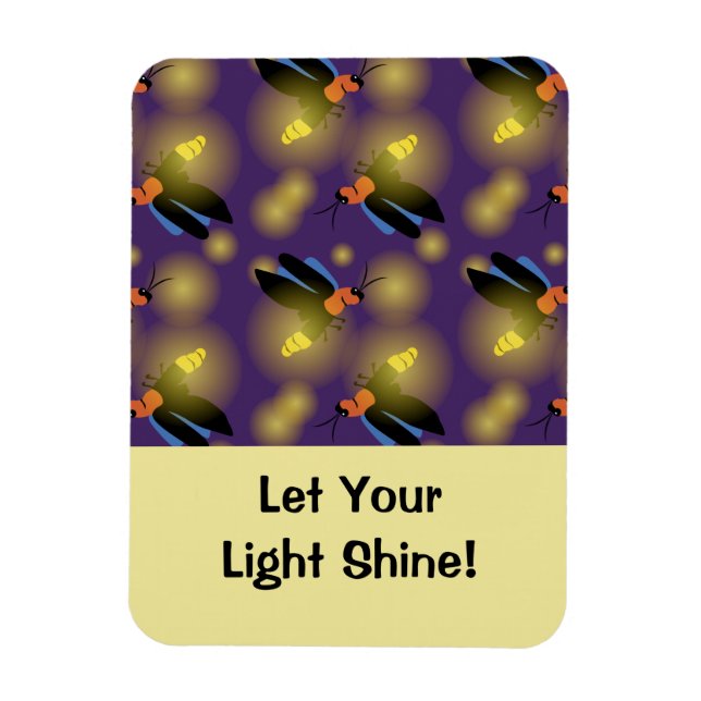 Fireflies Graphic on Purple Magnet (Vertical)