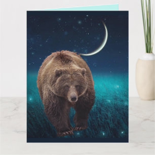 FIREFLIES GRIZZLY BEAR BIRTHDAY CARD 4 FRAMING