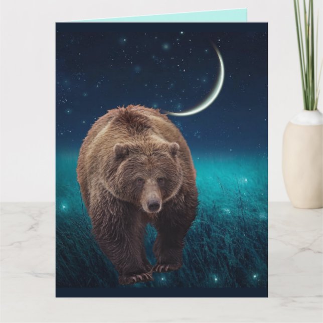 FIREFLIES GRIZZLY BEAR CARTE D'ANNIVERSAIRE 4 FRAM (Devant)