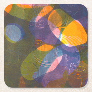 Fireflies I Square Paper Coaster