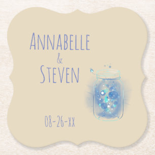 Fireflies in Jar Personalized Classic  Paper Coaster