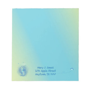 Fireflies in Jar Personalized Gradient Background Notepad