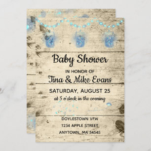 Fireflies in Jars Baby Shower Invitation