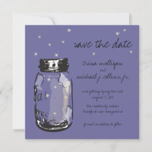 Fireflies & Mason Jar Save the Date