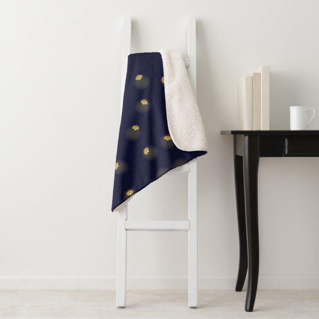 Fireflies Sherpa Blanket (In Situ)