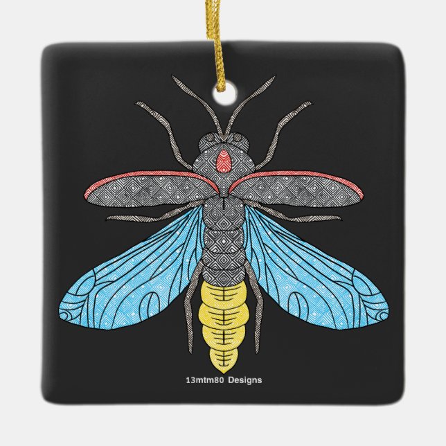 Firefly (black) - Ceramic Ornament (Front)