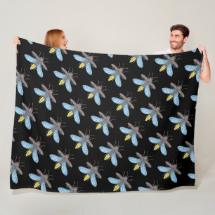 Firefly (black) - Fleece Blanket