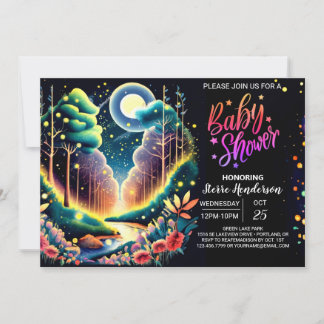 Firefly Fantasy Woods Baby Shower Invitation