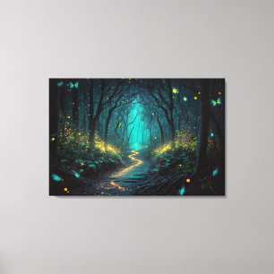 Firefly Forest Beautiful and Magical Canvas Print