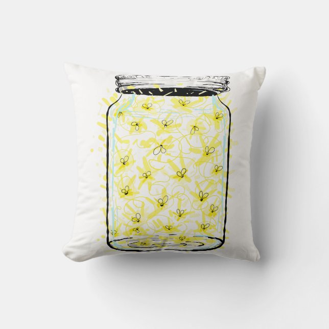 Firefly Frenzy Throw Pillow (Front)