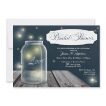 Firefly Mason Jar Bridal Shower Invitations
