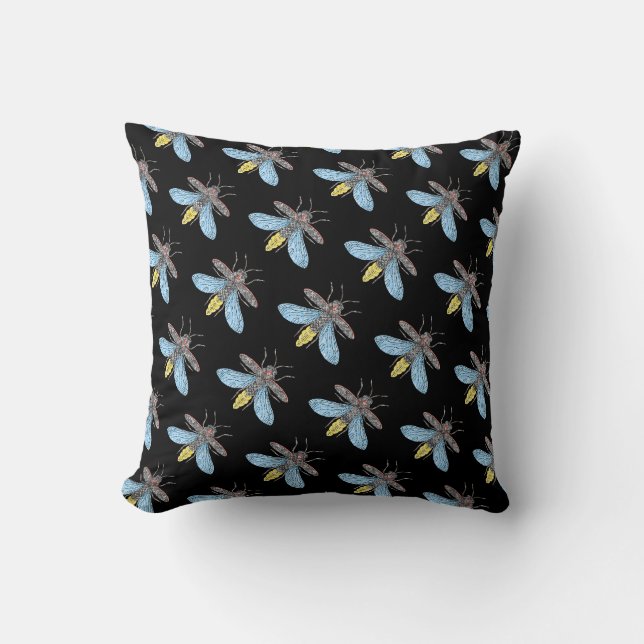 Firefly (patt. black) - Pillow (Front)