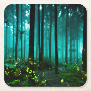 Firefly Square Paper Coaster
