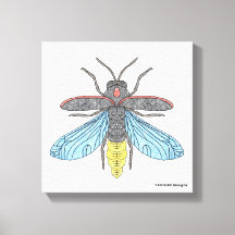 Firefly (white) - Canvas Print