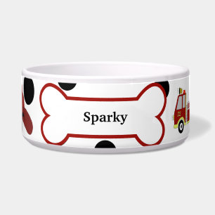 Firehouse Dog Custom Pet Dog Food Bowl