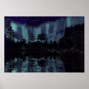 Firelight reflection poster