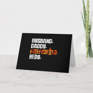 Fireman American Flag Red Line US Firefighter Dad Holiday Card