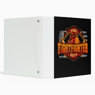 Fireman American Flag Red Line US Firefighter Gift Binder
