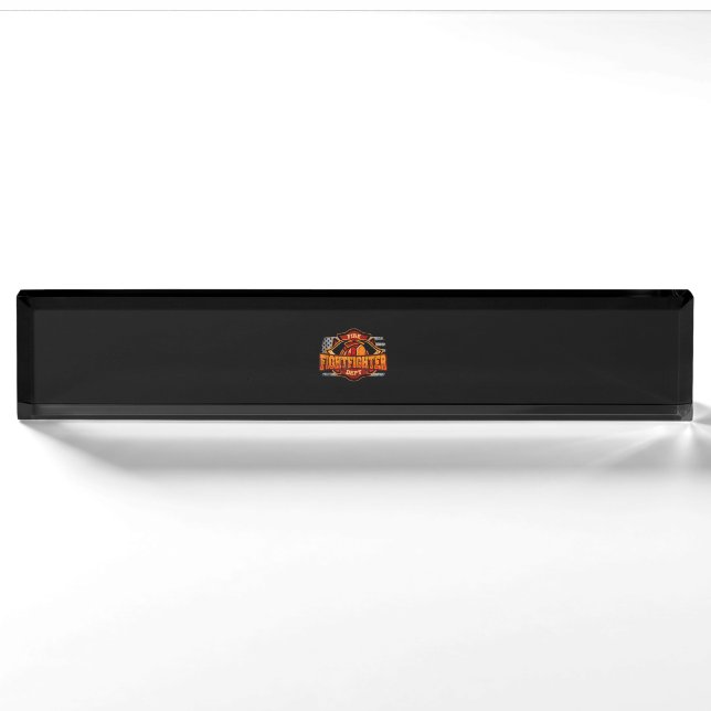 Fireman American Flag Red Line US Firefighter Gift Nameplate (Front)