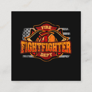 Fireman American Flag Red Line US Firefighter Gift Square Business Card