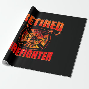 Fireman American Flag Red Line US Firefighter Wrapping Paper