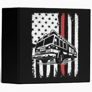 Fireman American Flag Thin Red Line Firefighter Binder