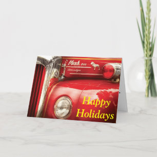 Fireman - An old fire truck Holiday Card