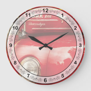 Fireman - An old fire truck Large Clock
