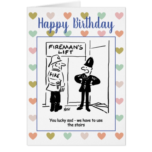 Fireman and Policeman Share a Joke (Front)