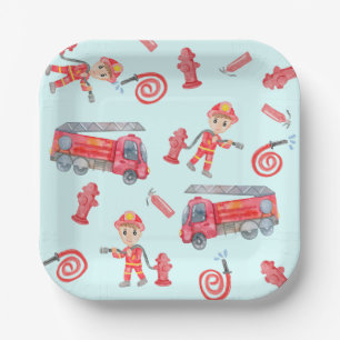 Fireman Birthday Party Paper Plate