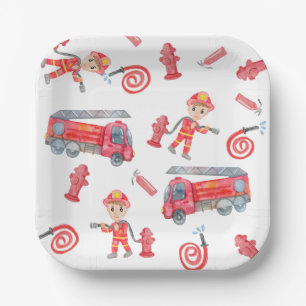 Fireman Birthday Party  Paper Plate