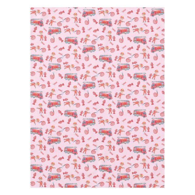 Fireman Birthday Party  Tablecloth (Front)