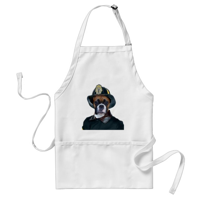 Fireman boxer dog apron (Front)