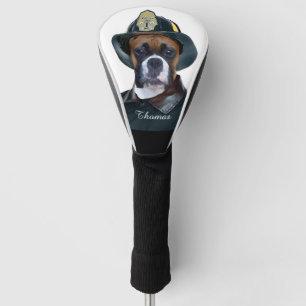 Fireman boxer dog golf head cover