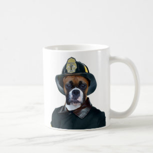 Fireman Boxer Dog Mug
