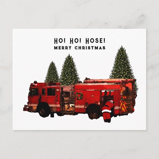 Fireman Christmas Postcard (Front)