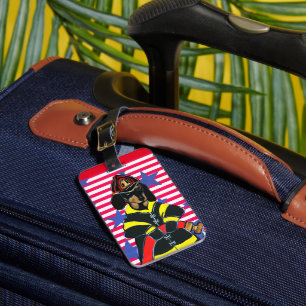 FIREMAN DACHSHUND      LUGGAGE TAG
