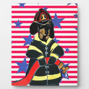 FIREMAN DACHSHUND PLAQUE
