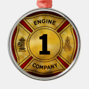 Fireman - Engine Company 1 Metal Ornament