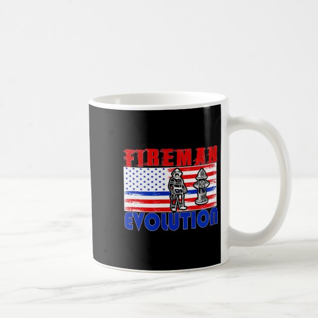Fireman Evolution Fireman Gift Proud Firefighter Q Coffee Mug (Right)