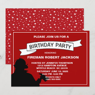 Fireman/Fire Chief Birthday Party Invitation