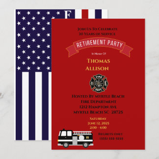 Fireman/Fire Chief Retirement Invitation