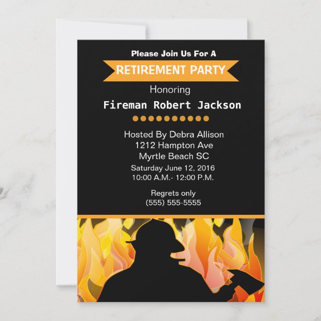 Fireman/Fire Chief Retirement Invitation (Front)