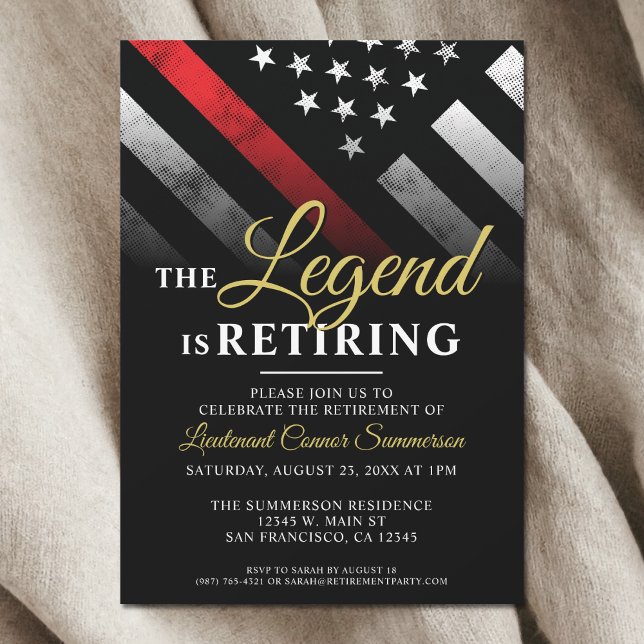 Fireman Fire Department Firefighter Retirement Invitation (Fireman Fire Department Firefighter Retirement)