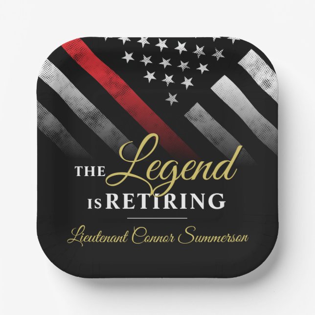 Fireman Fire Department Firefighter Retirement Paper Plate (Front)