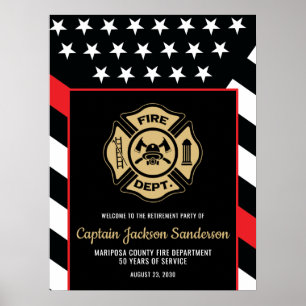 Fireman Fire Department Firefighter Retirement Poster