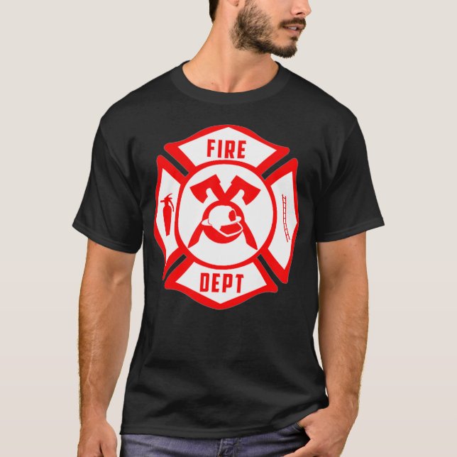 Fireman Fire Rescue EMT Firefighter Uniform T-Shirt (Front)