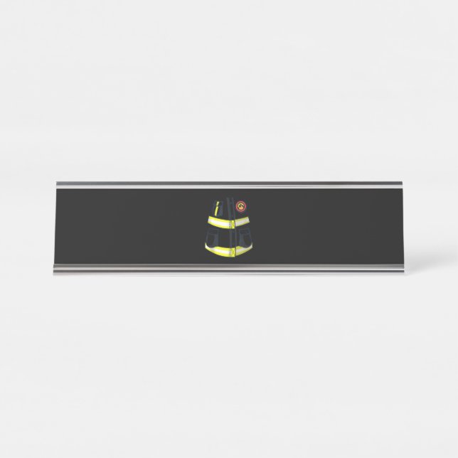 Fireman Firefighter Costume Halloween Desk Name Plate (Front)