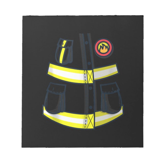 Fireman Firefighter Costume Halloween Notepad (Front)